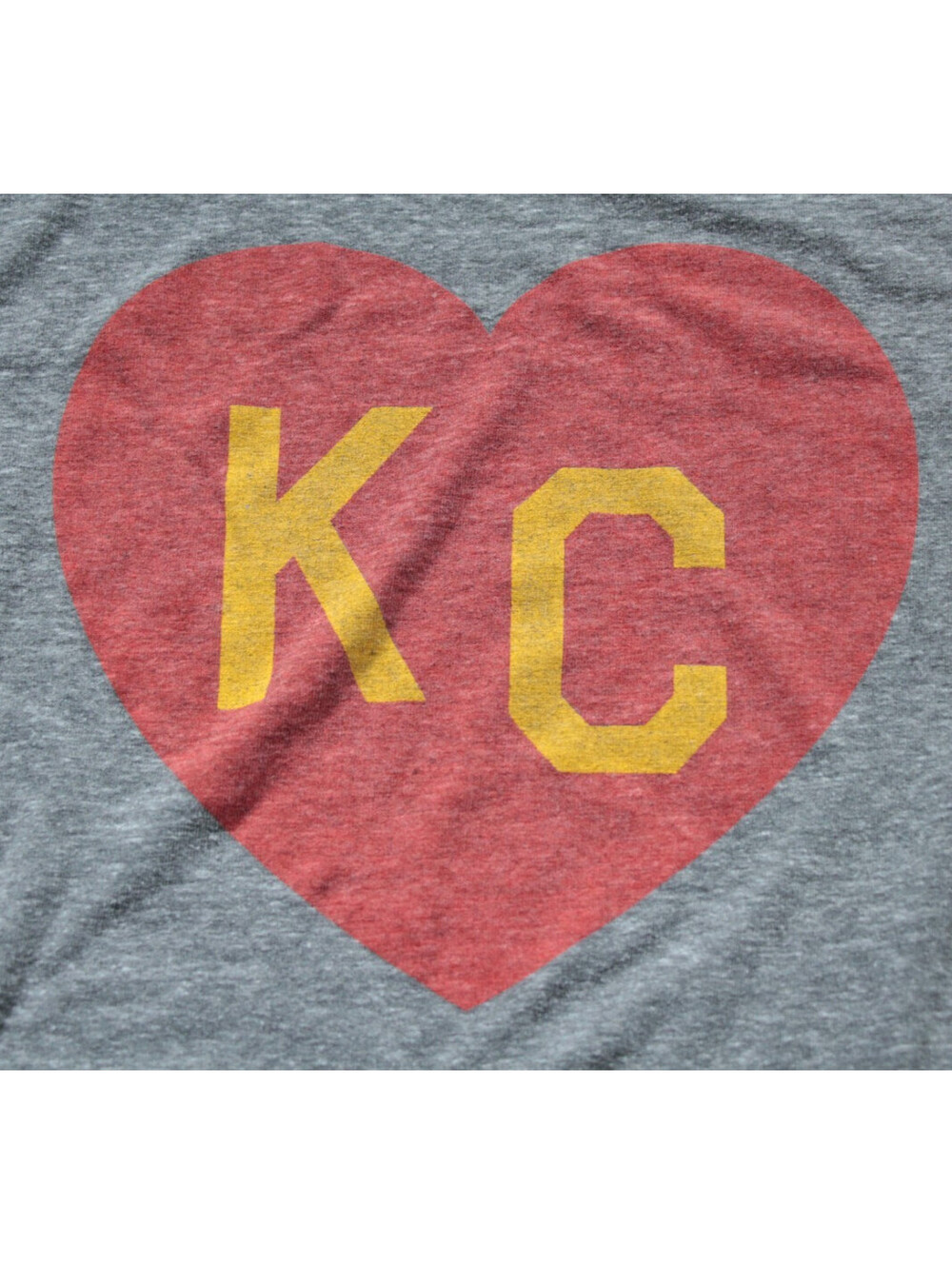 Kansas City KC Heart T-Shirt Charlie Hustle M Gray